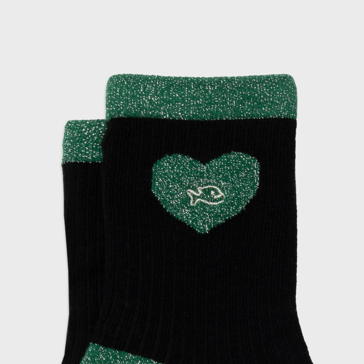 Chaussettes en coton peigné Coeur - Noir