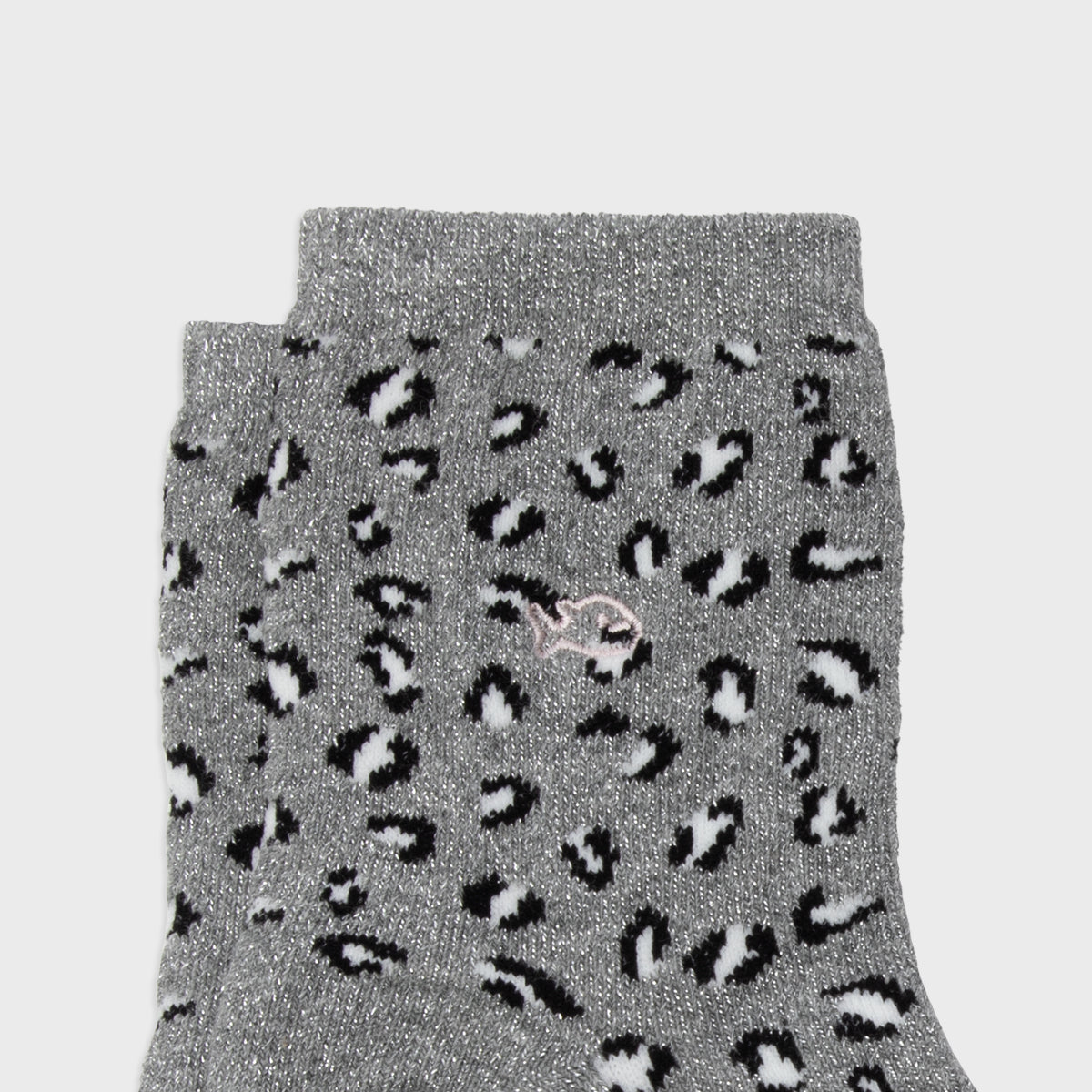 Chaussettes en coton peigné Léopard - Gris