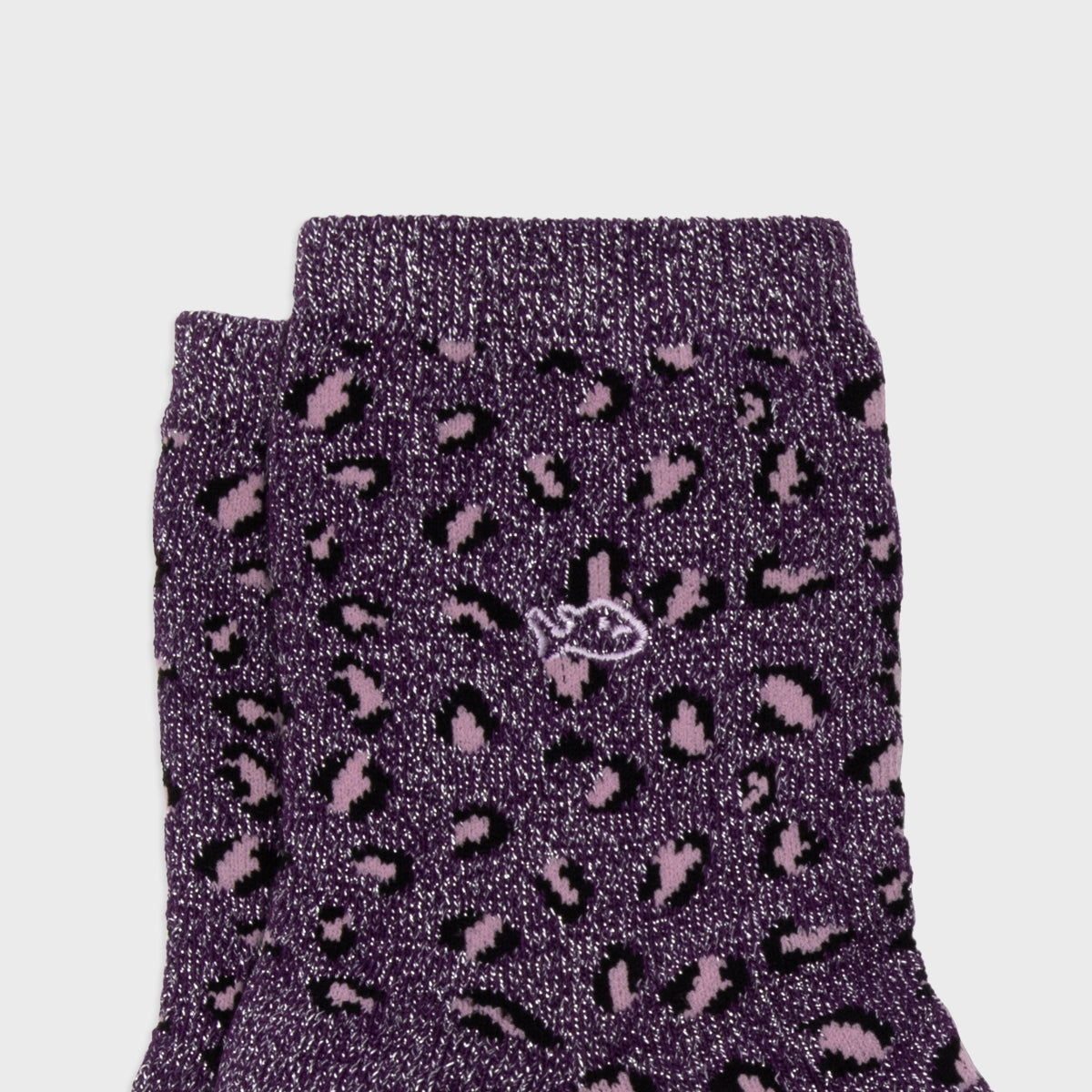 Socks in combed cotton Leopard - Plum