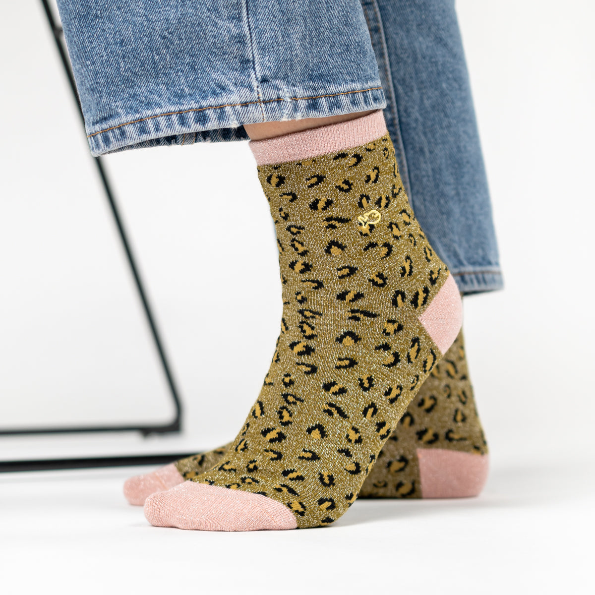 Socks in combed cotton Leopard - Olive green