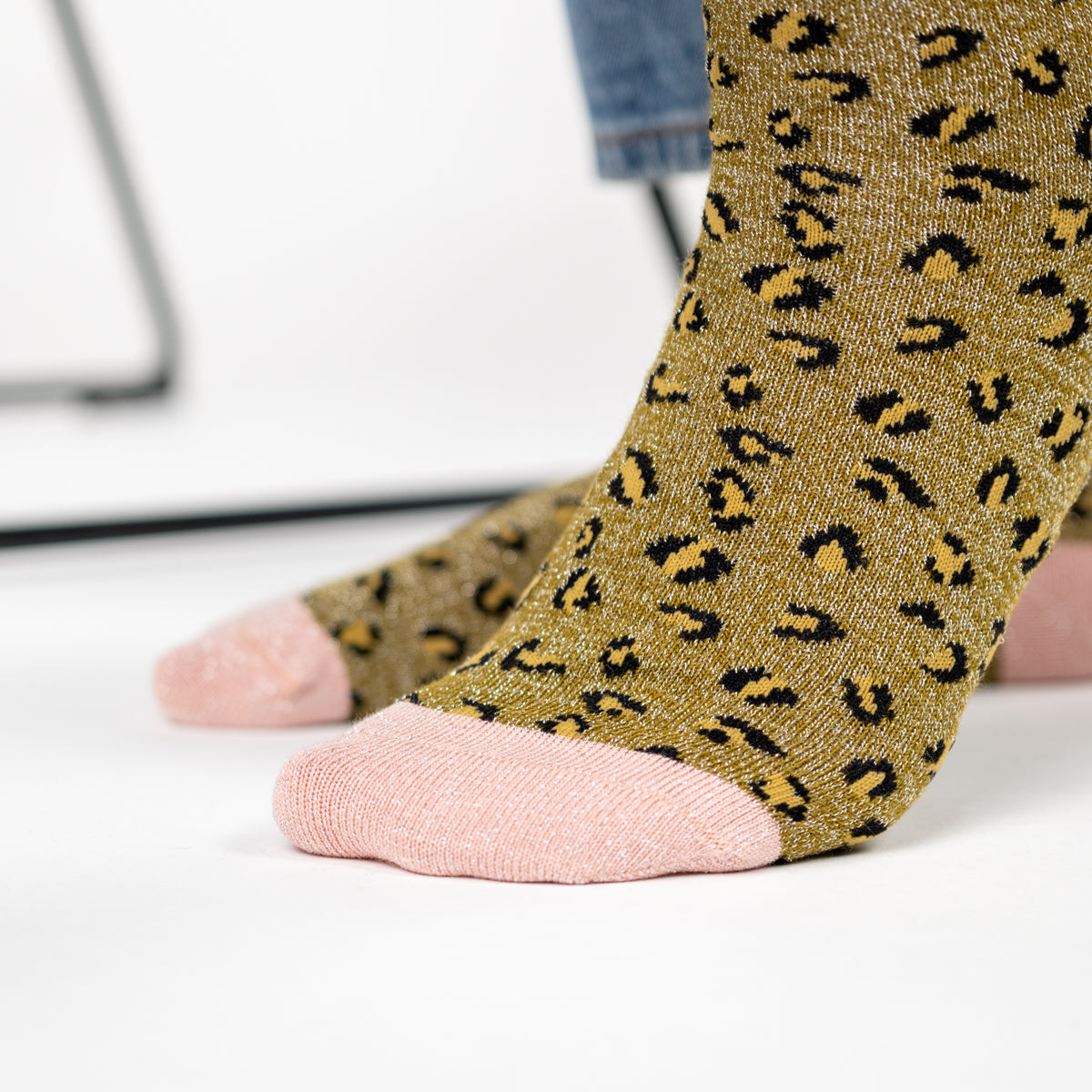 Socks in combed cotton Leopard - Olive green