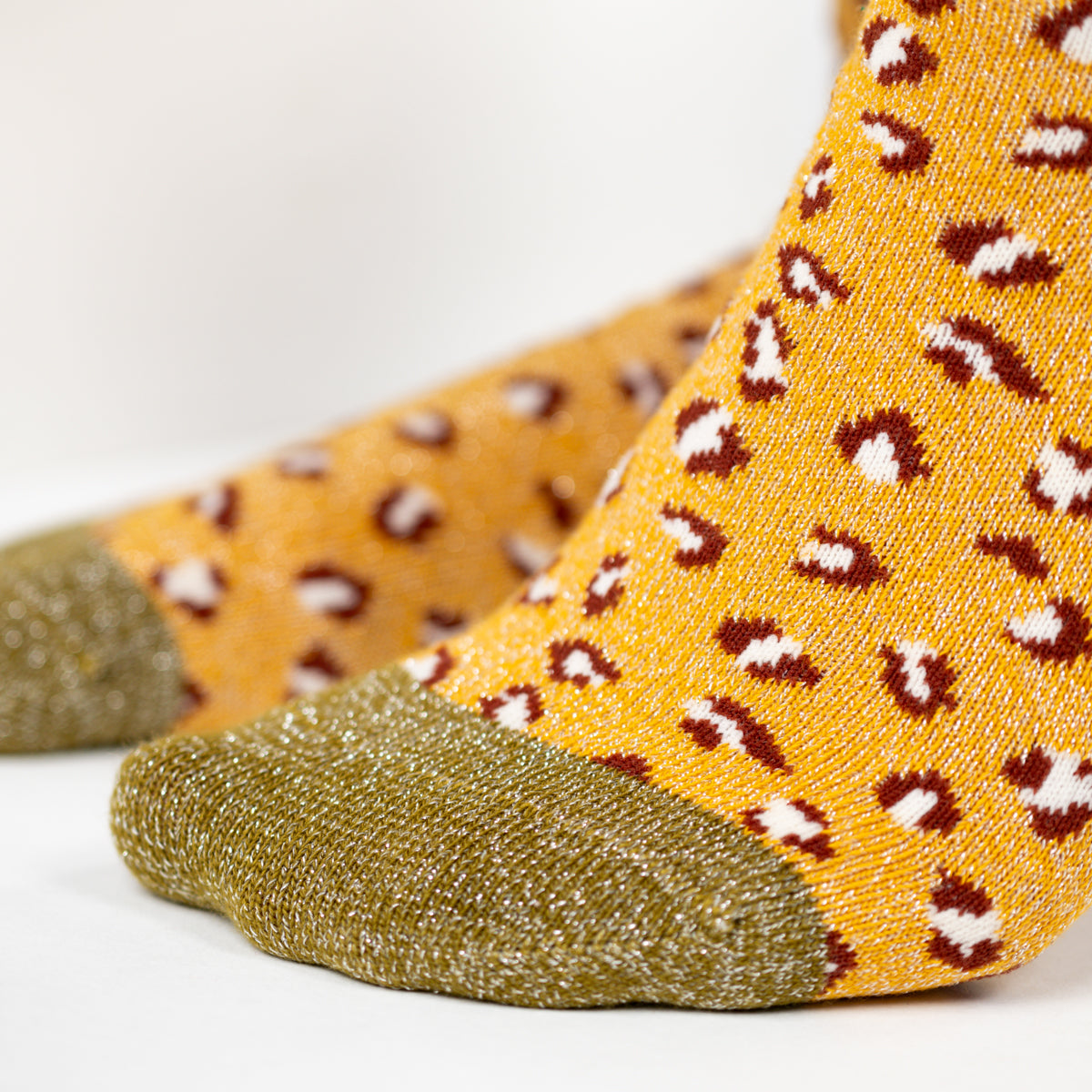 Socks in combed cotton Leopard - Yellow