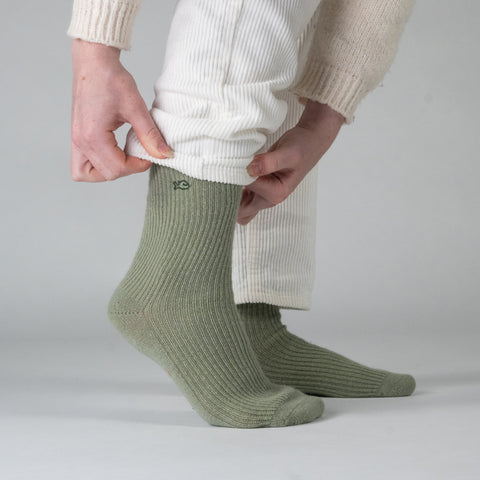 Chaussettes en laine avec angora Vert amande