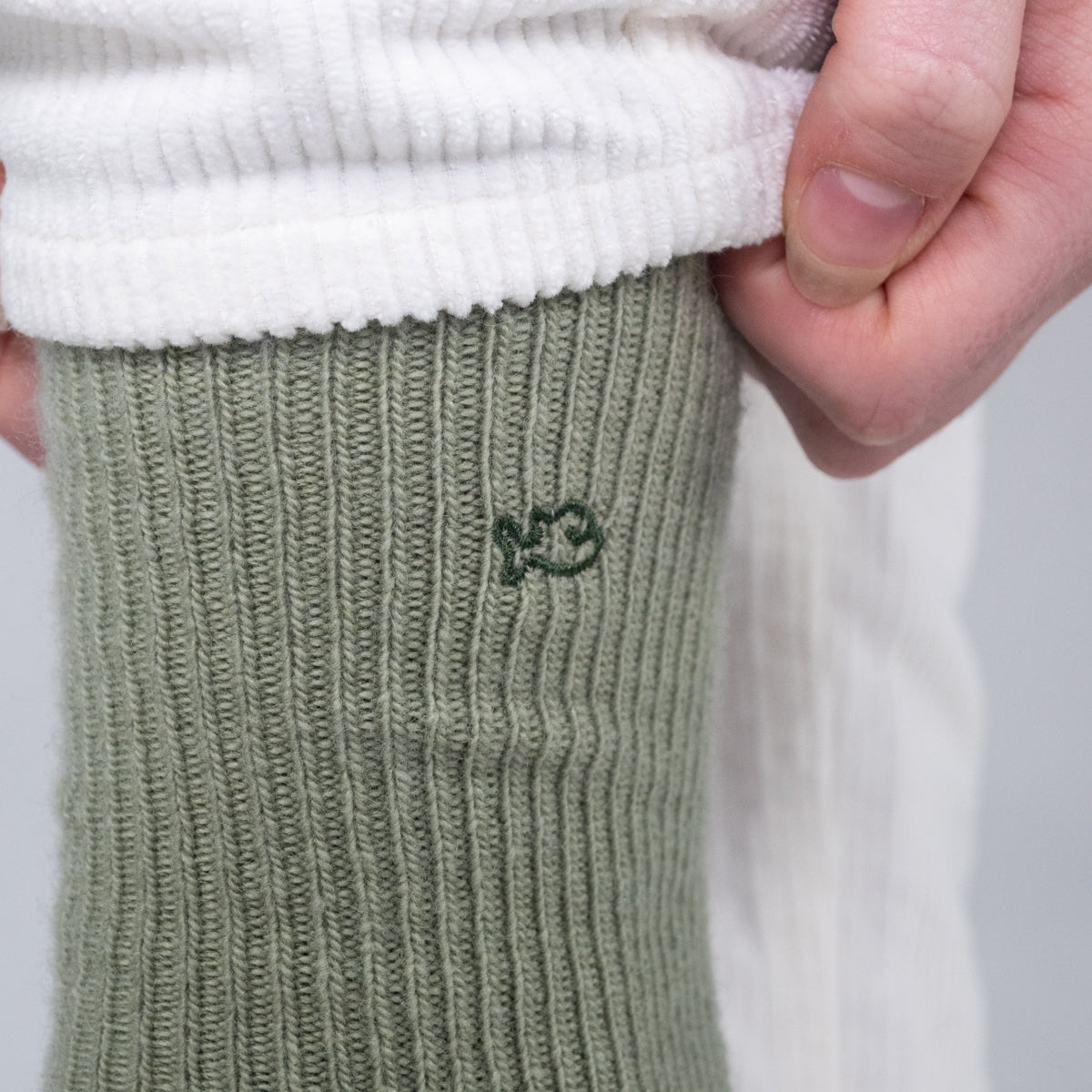 Chaussettes en laine avec angora Vert amande