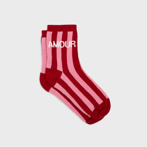 Socks in combed cotton Striped - Amour