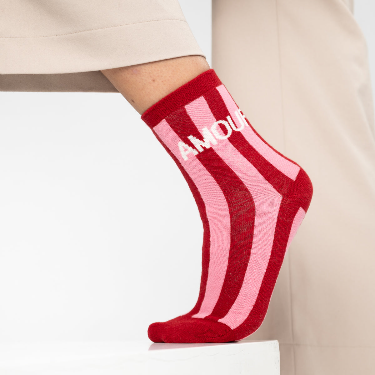 Socks in combed cotton Striped - Amour