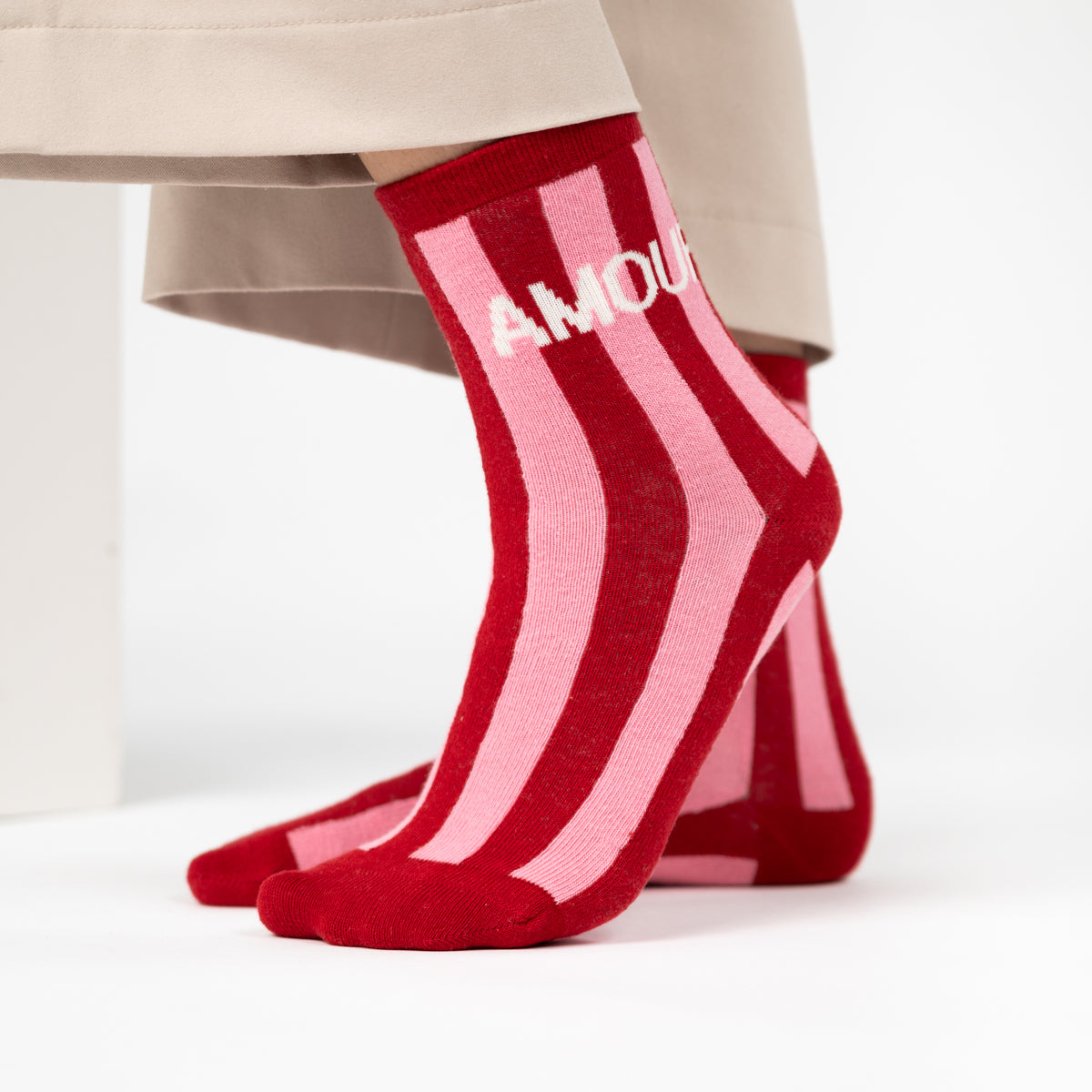 Socks in combed cotton Striped - Amour