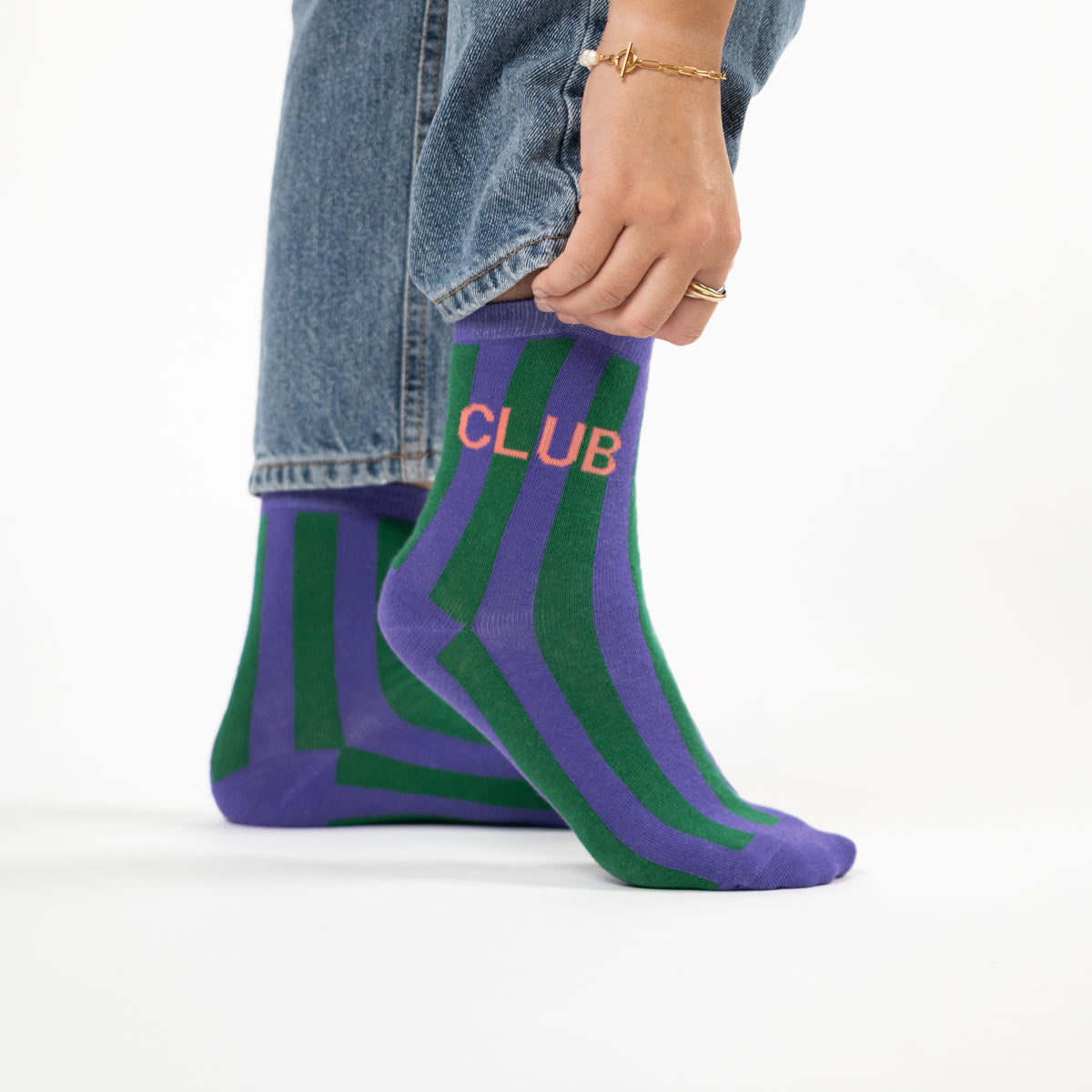 Chaussettes en coton peigné Rayées - Club