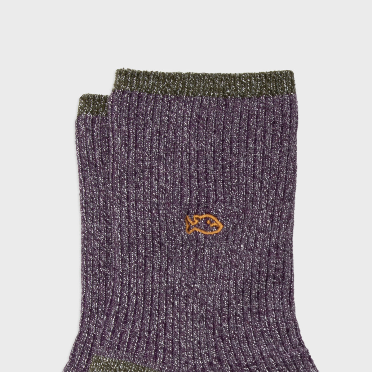 Chaussettes pailletées en coton peigné Vintage - Violet