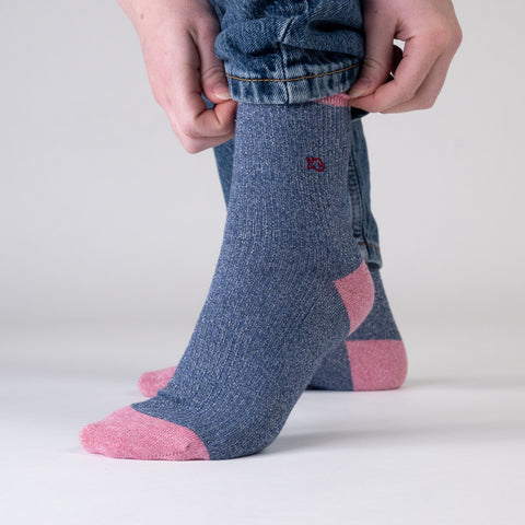 Socks in combed cotton Vintage - Blue grey