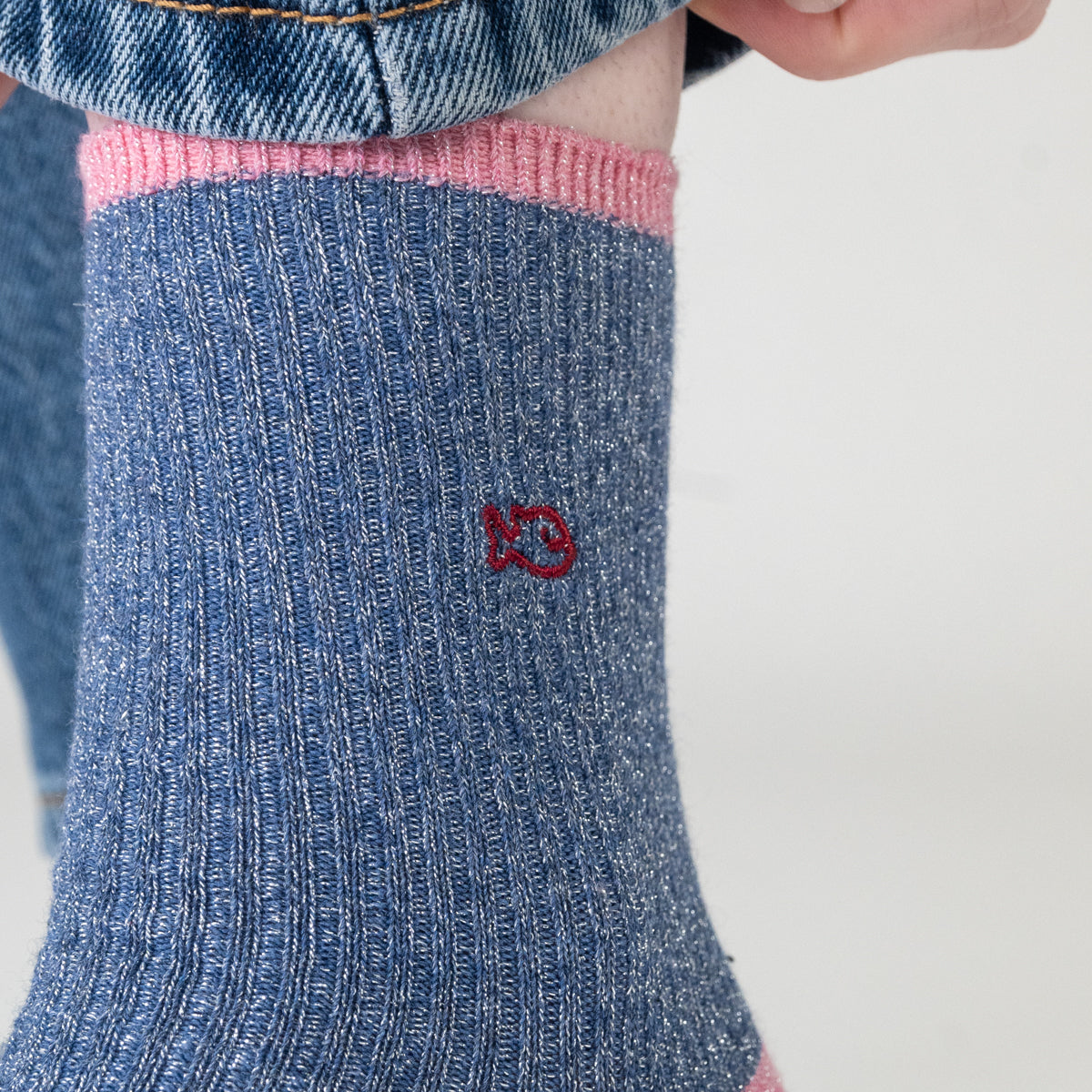 Socks in combed cotton Vintage - Blue grey