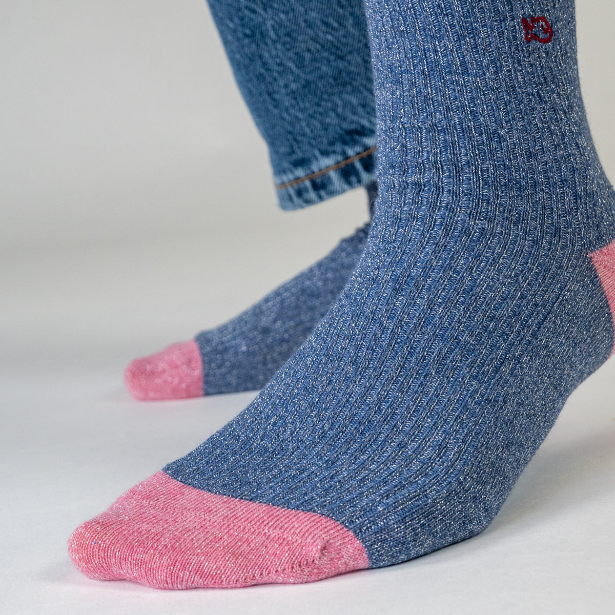 Socks in combed cotton Vintage - Blue grey