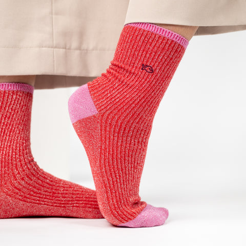 Socks in combed cotton Vintage - Red