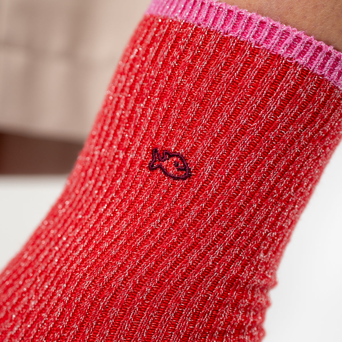 Socks in combed cotton Vintage - Red