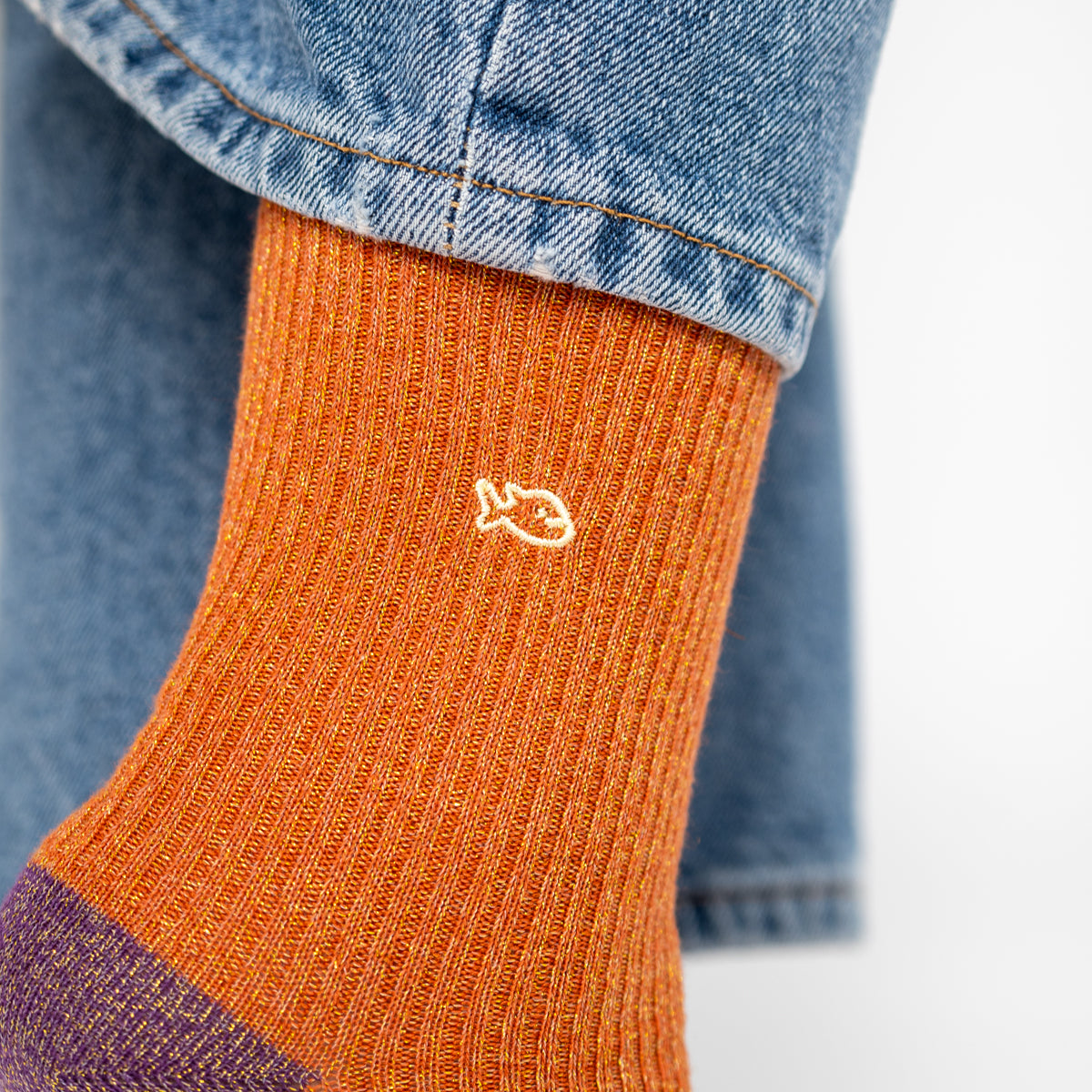 Socks in combed cotton Vintage - Brick