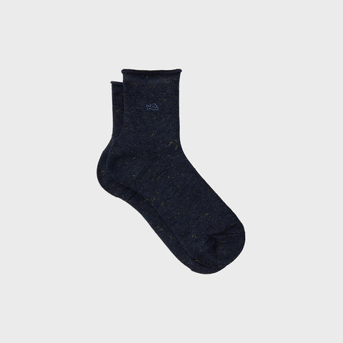 Chaussettes bords roulés bleu marine