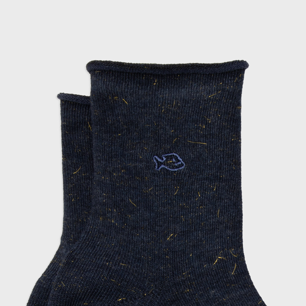 Navy blue rolled edge socks