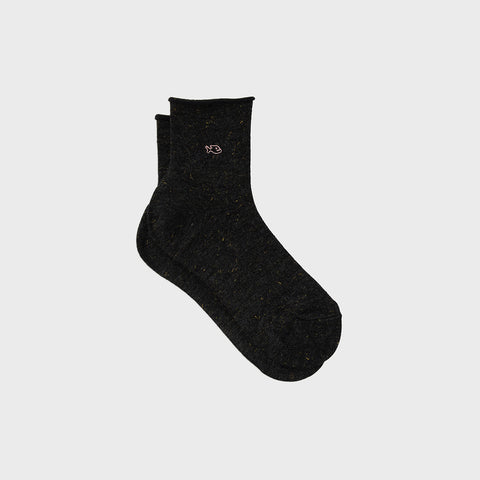 Dark grey roll edge socks