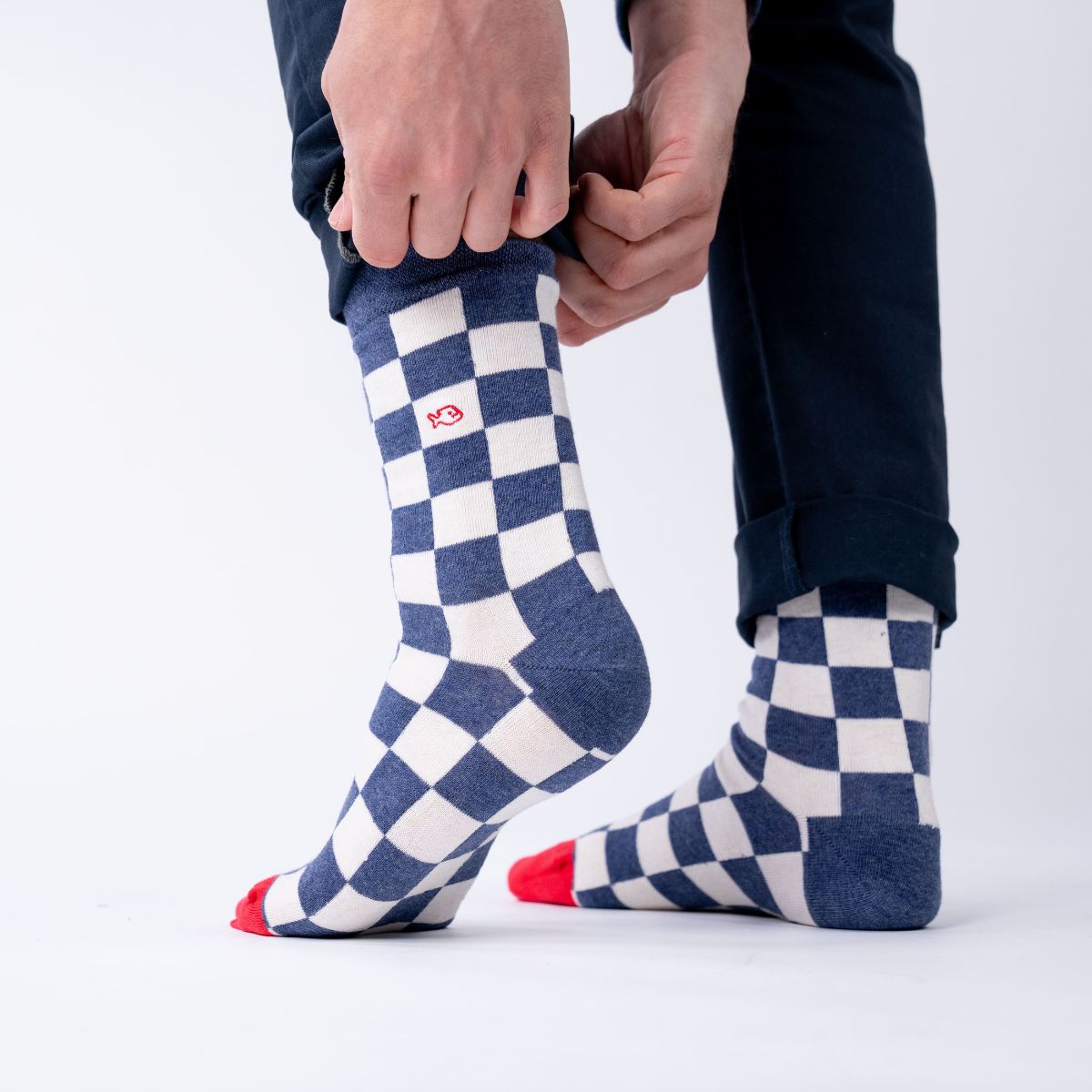 Chaussettes en coton peigné Carreaux - Bonneville