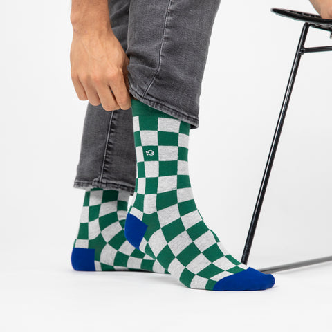 Socks in combed cotton Checked - Silverstone