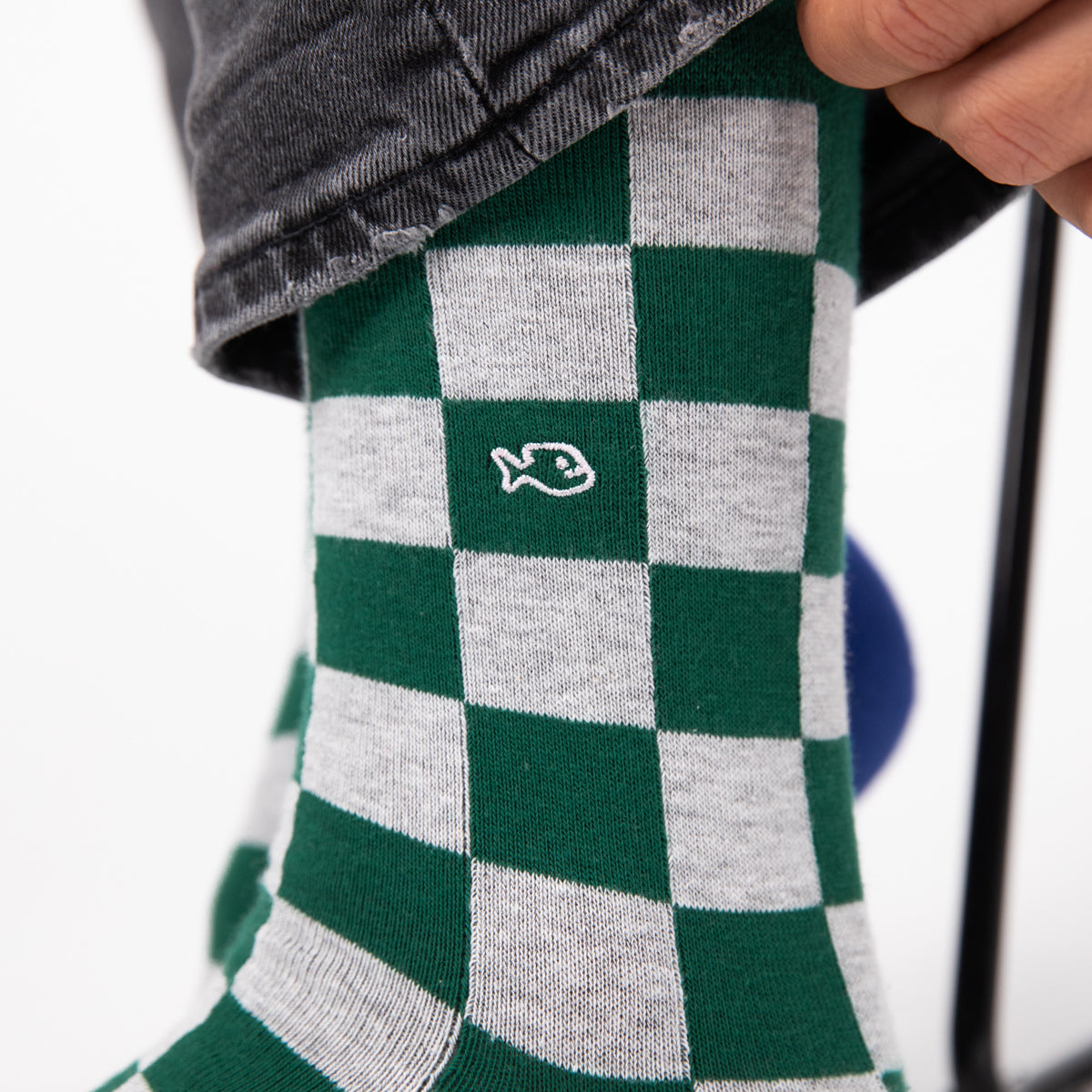 Socks in combed cotton Checked - Silverstone