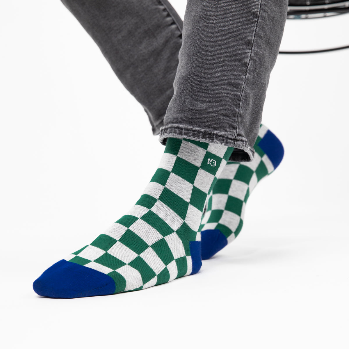 Socks in combed cotton Checked - Silverstone