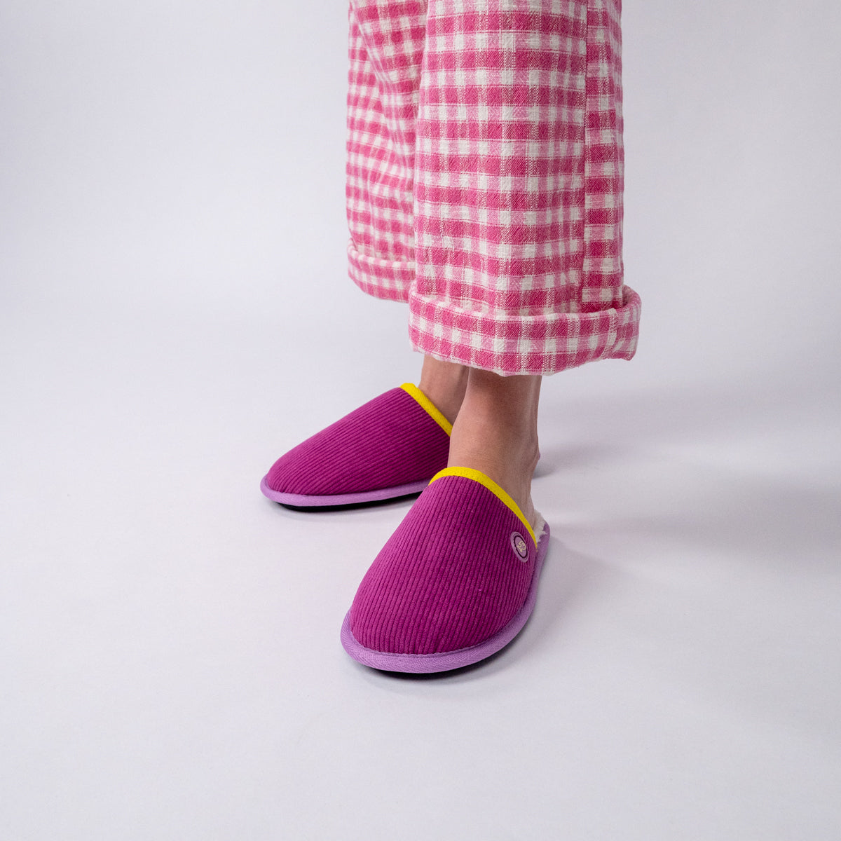 Ribbed velvet slippers Pink