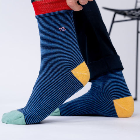 Socks in combed cotton Striped - Elementary