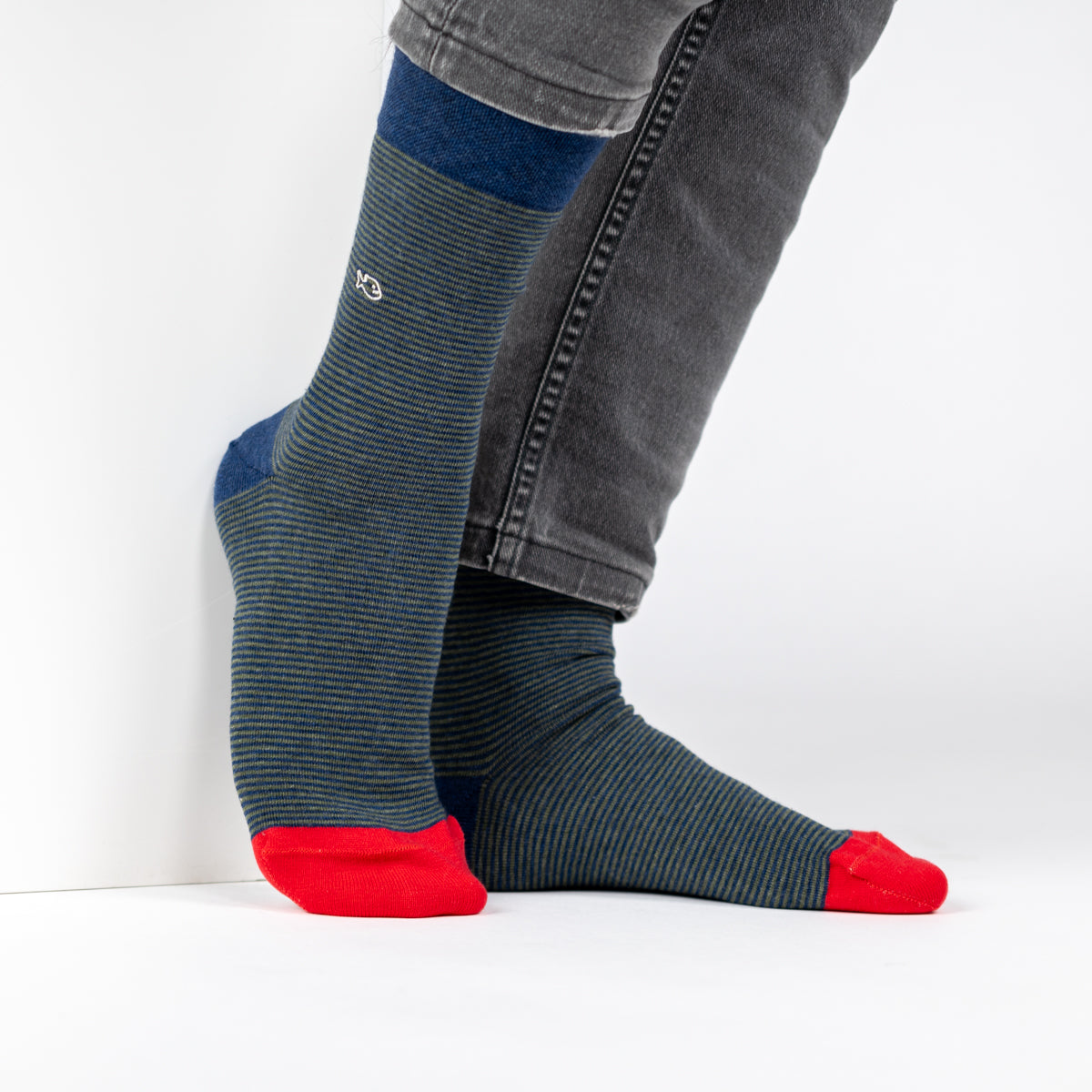 Socks in combed cotton Striped - Elegant