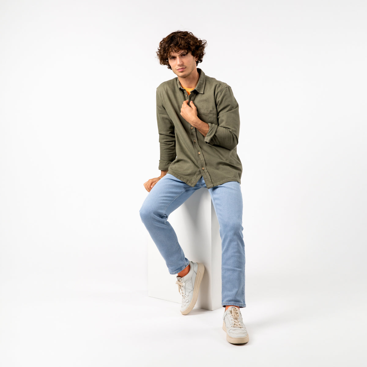 Denim overshirt - Khaki