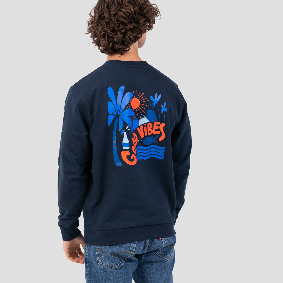 Sweatshirt bleu imprimé MARIISORÉ x BILLYBELT