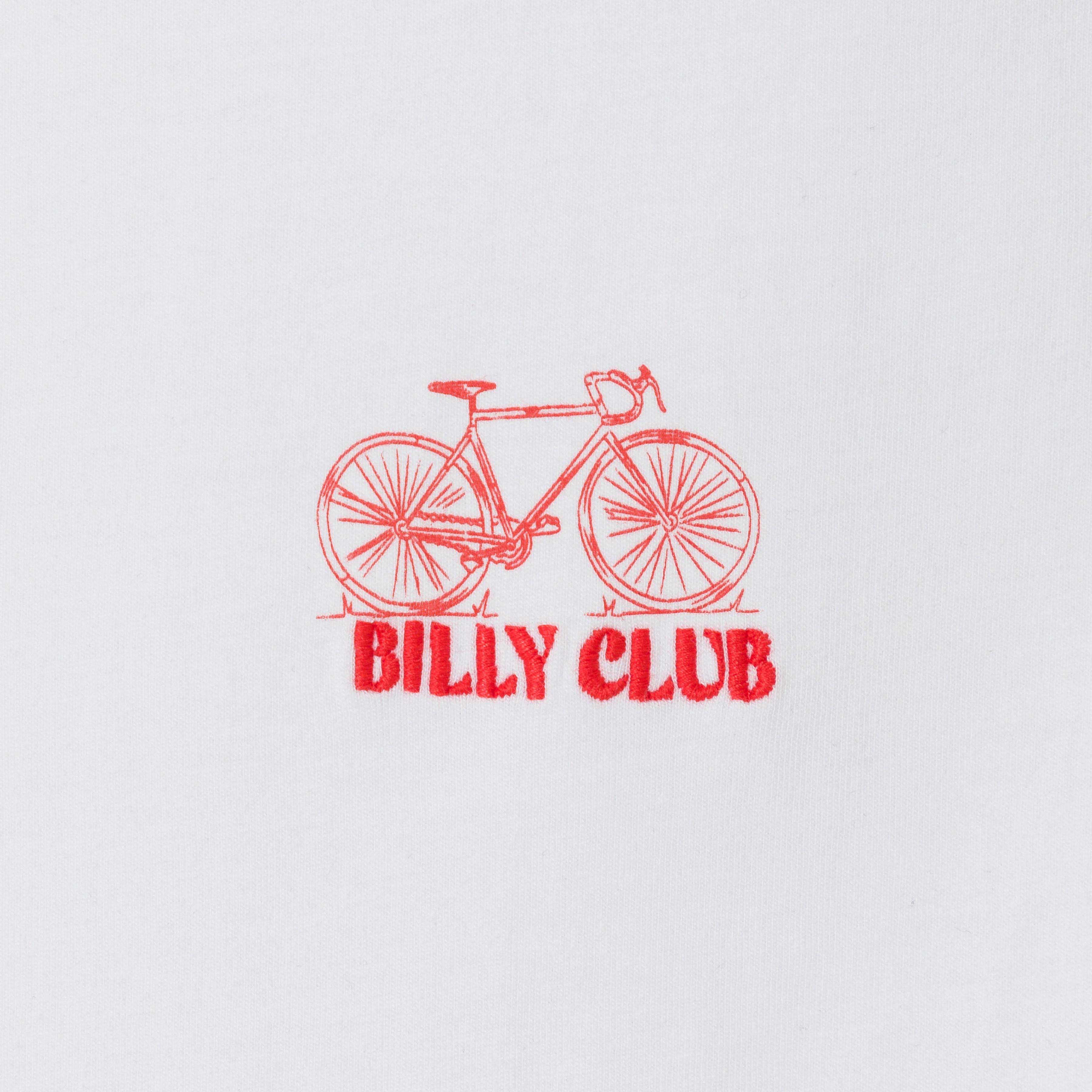 100% organic cotton t-shirt Billyclub - White, bicycle embroidery
