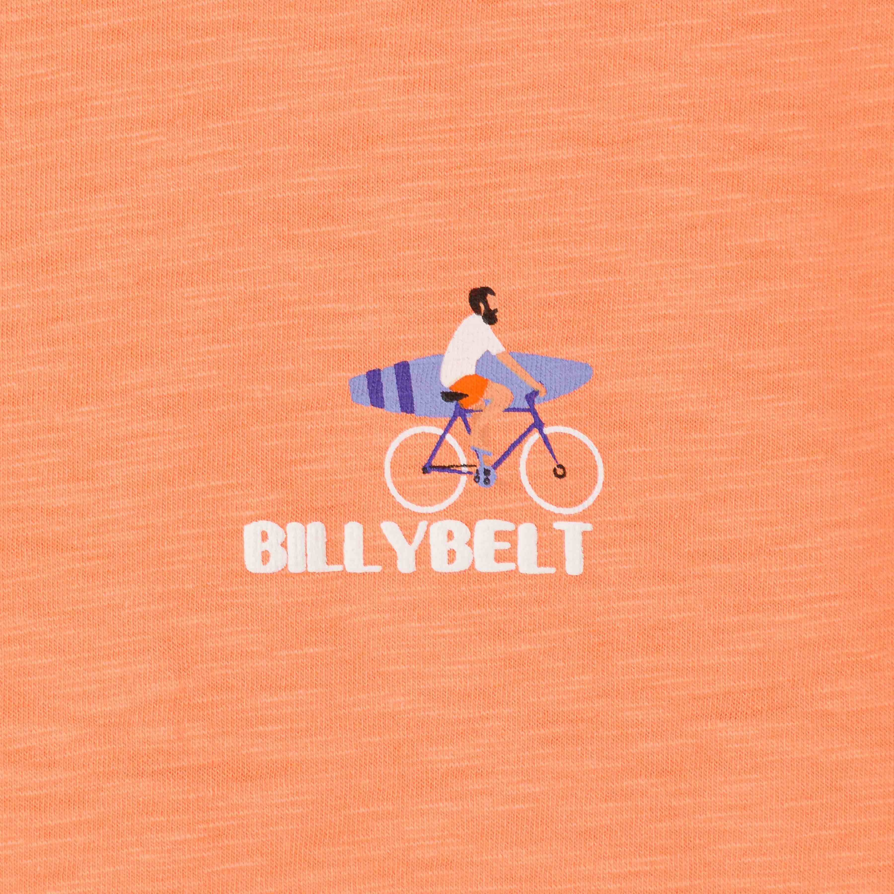 100% organic cotton t-shirt Billyclub - Orange, bicycle printed
