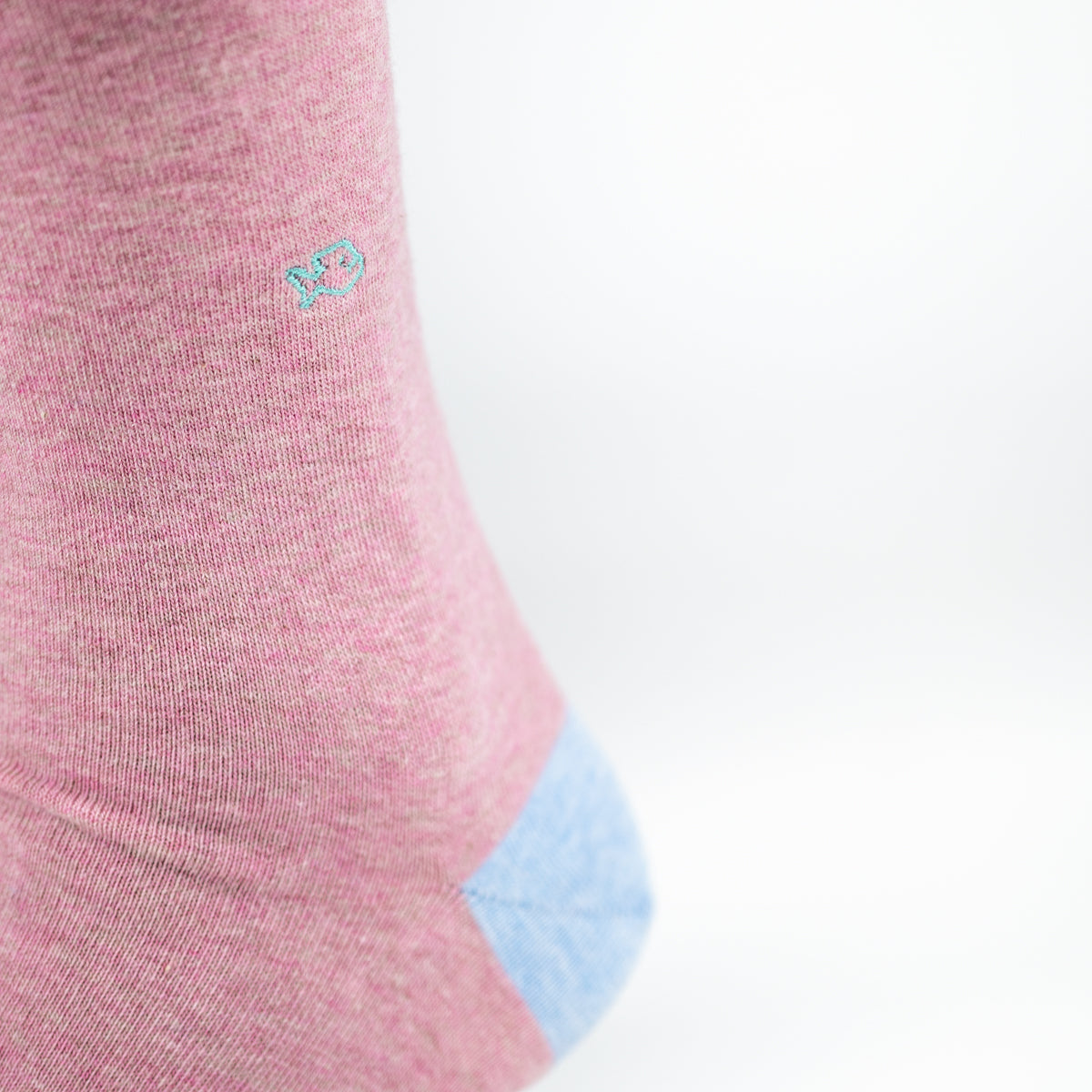 Chaussettes en coton peigné Unies - Rose chiné