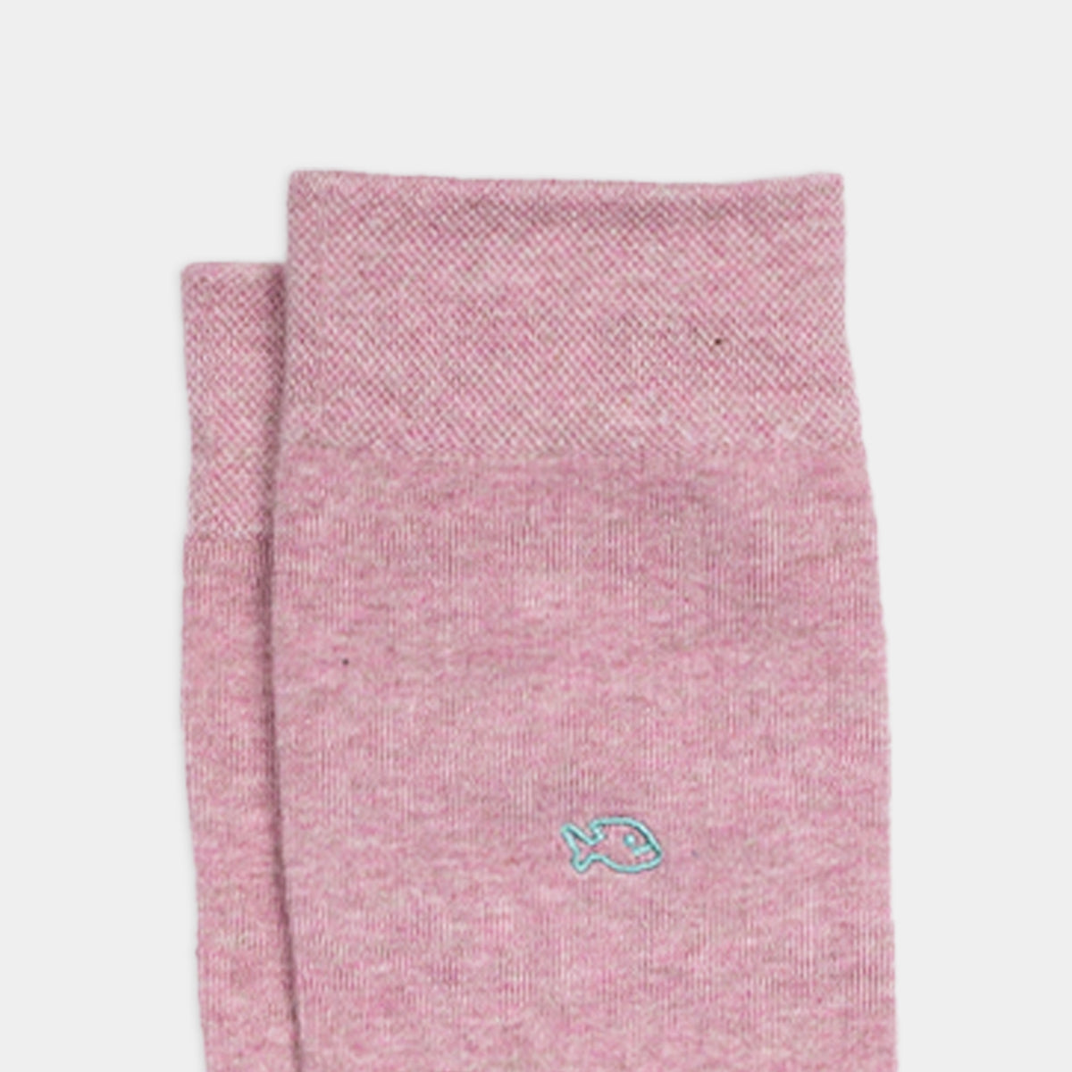 Chaussettes en coton peigné Unies - Rose chiné