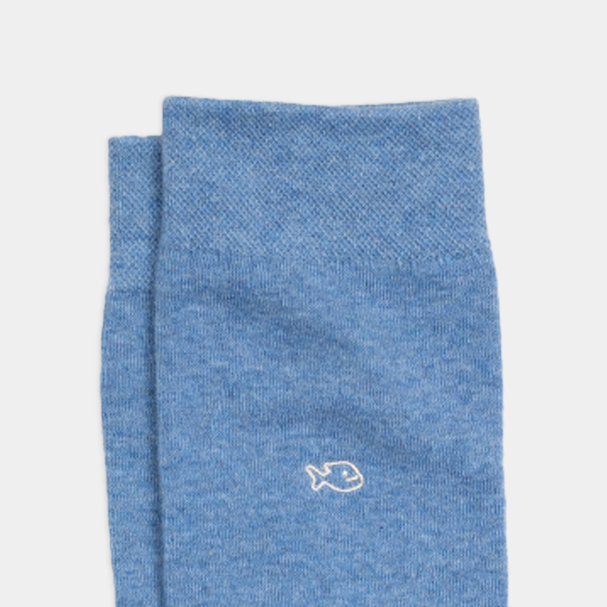 Chaussettes en coton peigné Unies - Bleu chiné