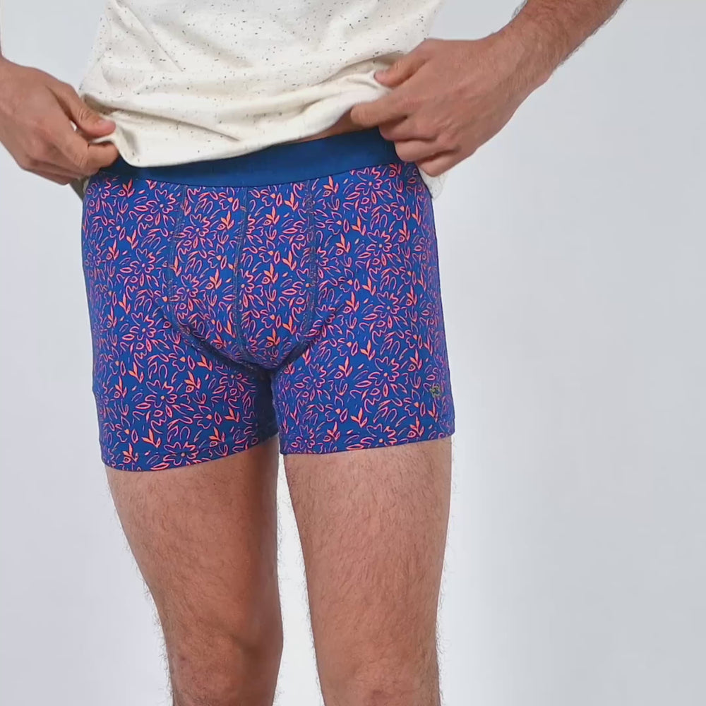 Boxer en coton biologique Flower power